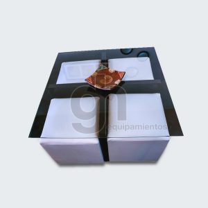MESA RATONA PARA 4 PUFF TAPA DE VIDRIO
